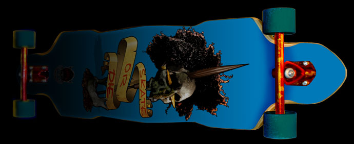 concept art for Head ona stick skateboard design concept art for Head ona stick skateboard design